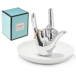 I Love You Hand Ceramic Jewelry Ring Holder Dish